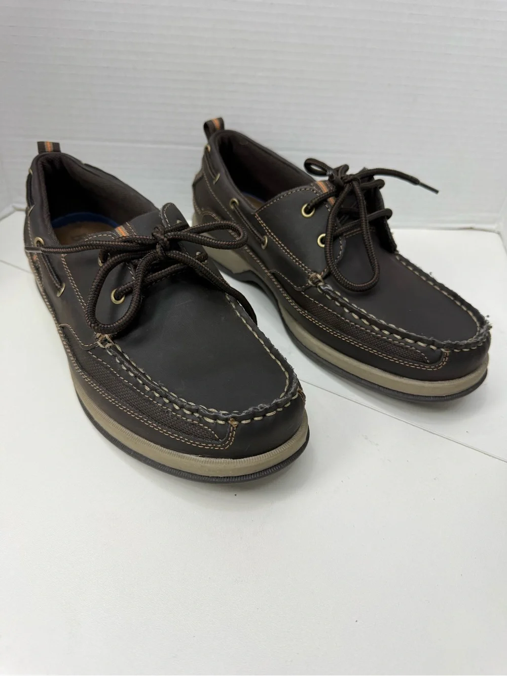 Men's Brown Leather Boat Shoes - Lace-Up Casual Comfort